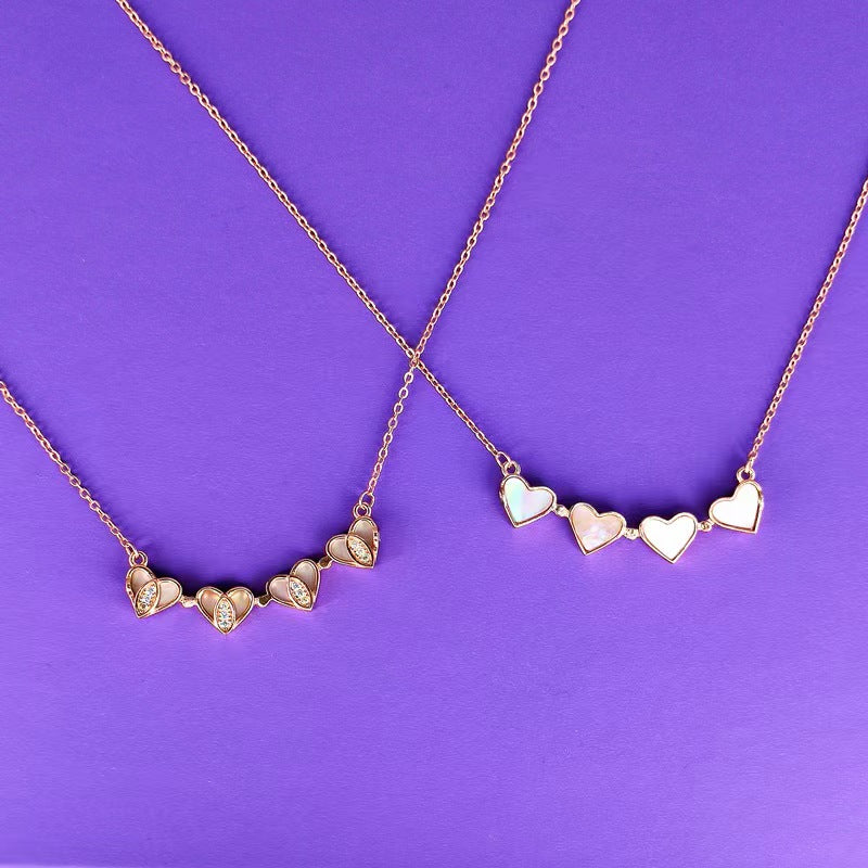 magnetic four heart necklace