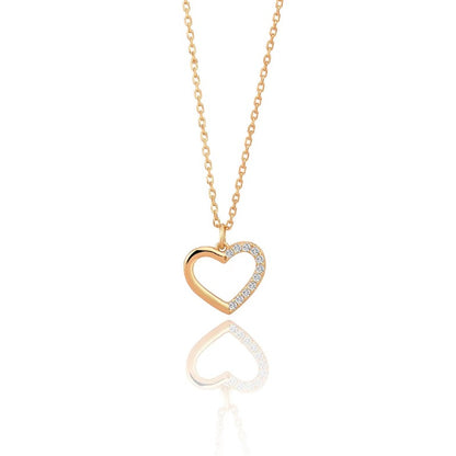 silver heart necklace with diamond