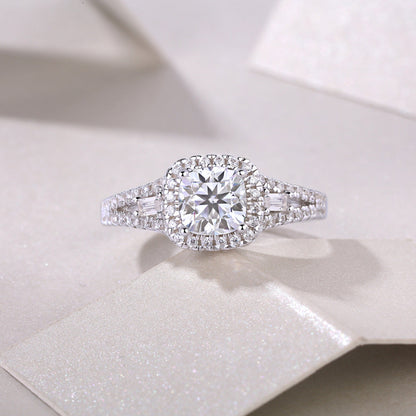 0.82cm Wide Moissanite Halo Ring

