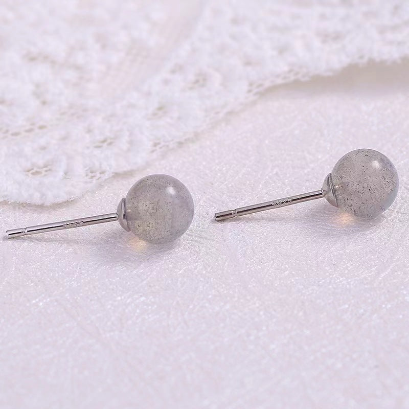 moonstone stud earrings 925