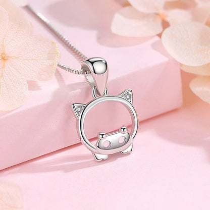 silver pig pendant