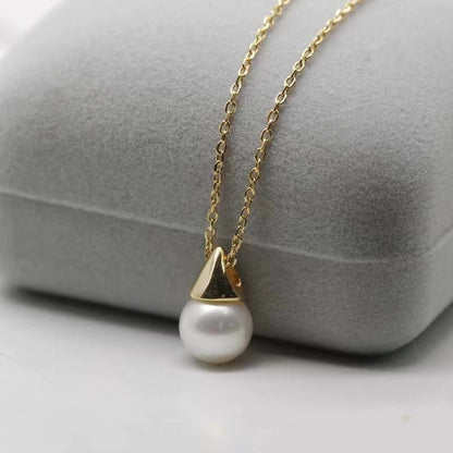 large single pearl pendant necklace