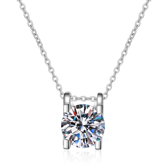 White Moissanite necklace for women