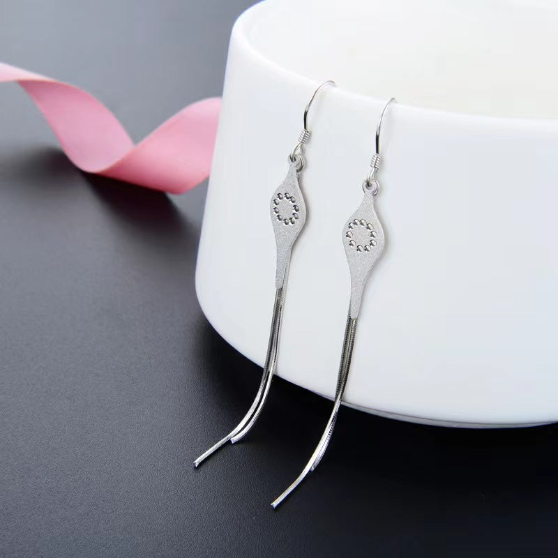 silver tassel  earrings