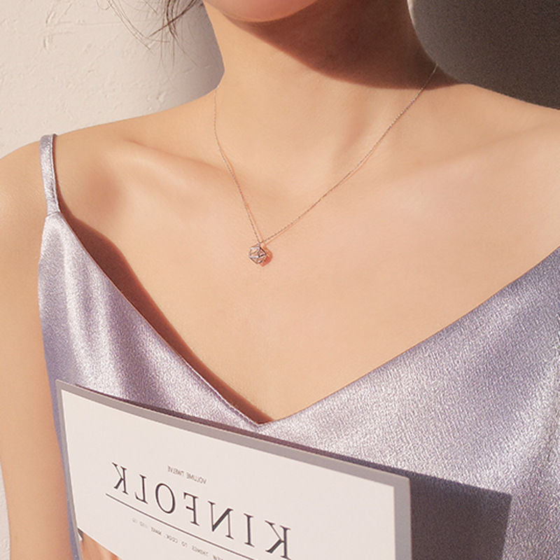 Open Cube Design Necklace

