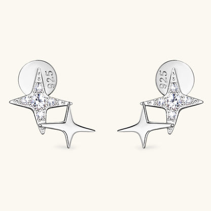 Elegant Gold Tone Moissanite Star Studs

