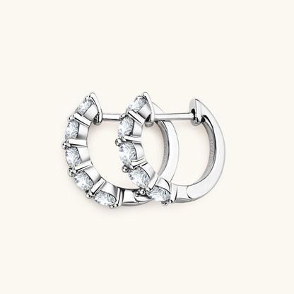 D Color VVS1 Moissanite Pave Huggie Earrings


