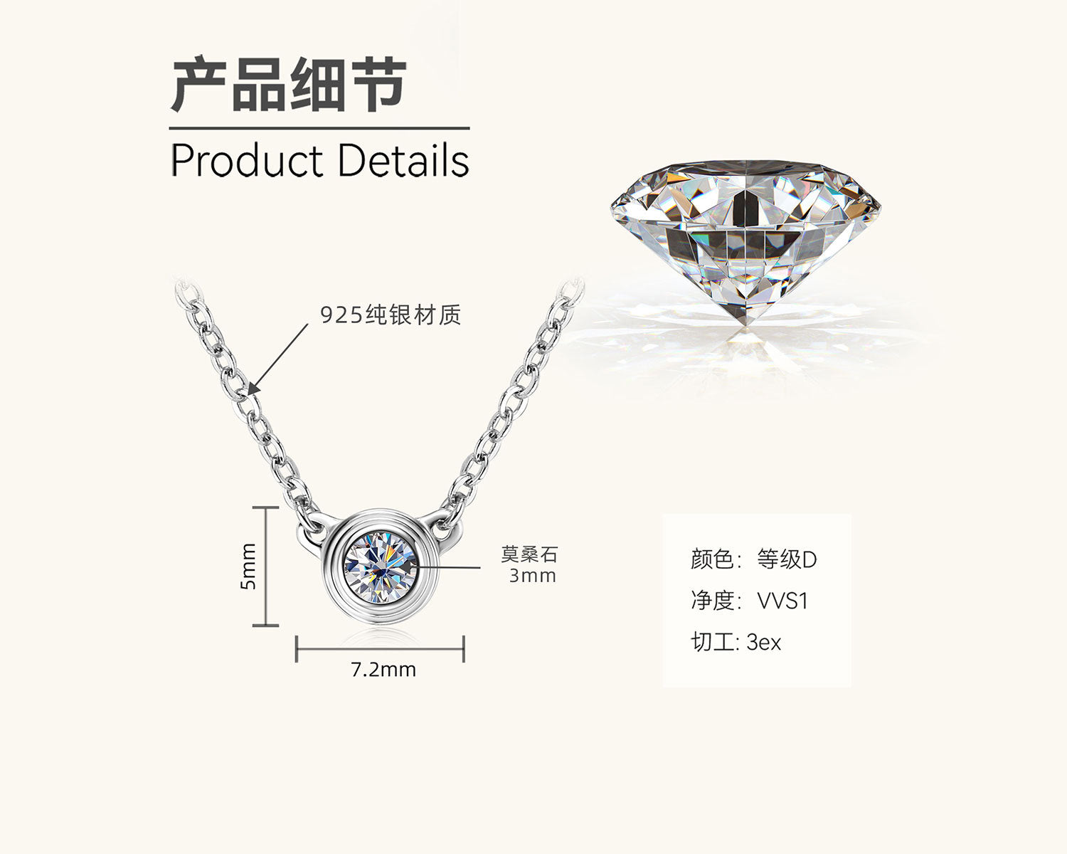 Elegant Moissanite Satellite Necklace

