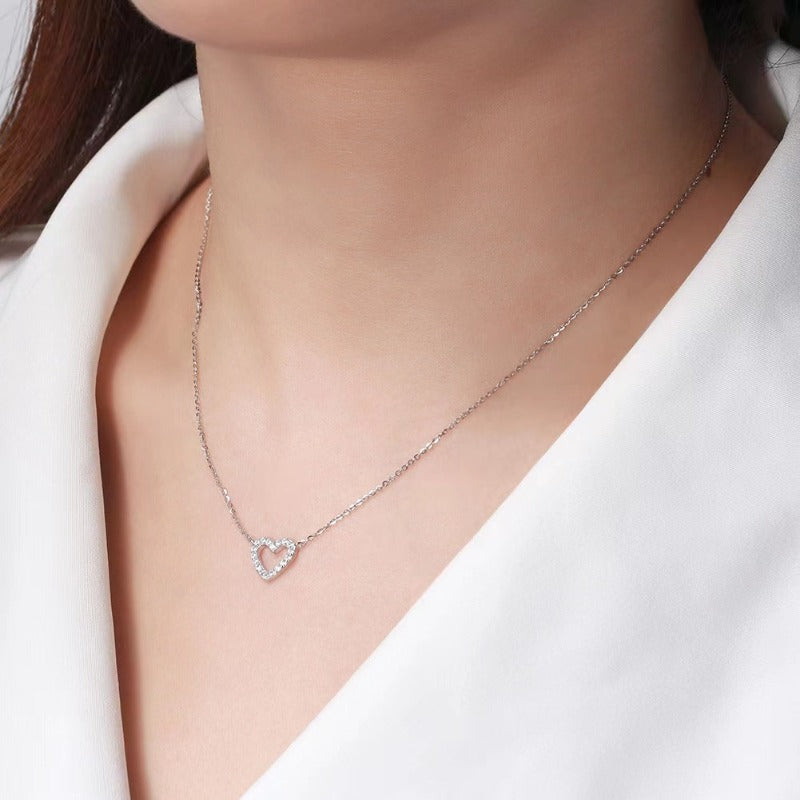 full diamond heart necklace for women