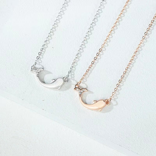 dolphin necklace silver