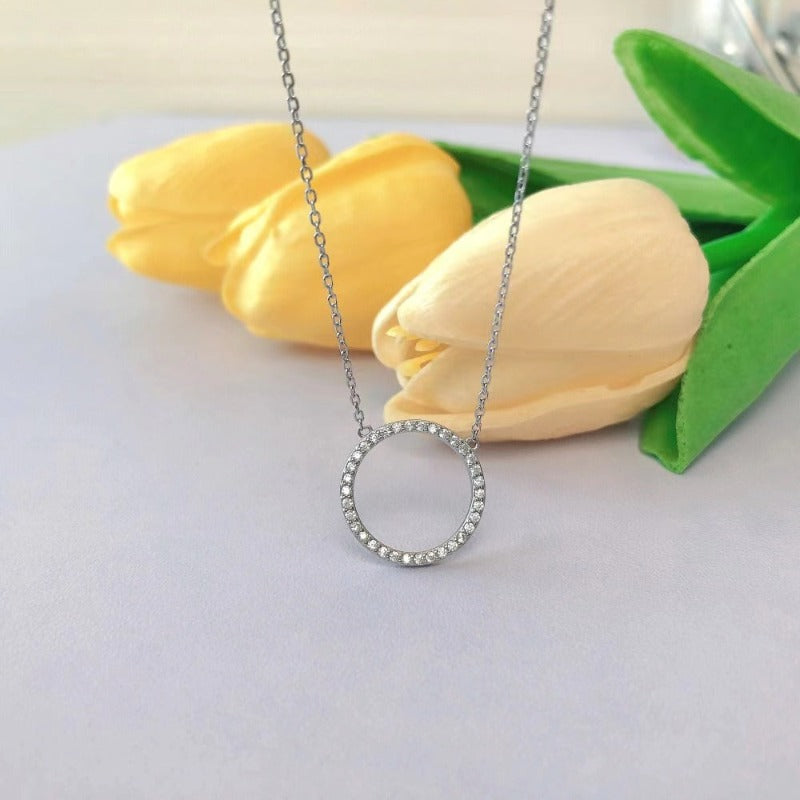 diamond ring necklace silver