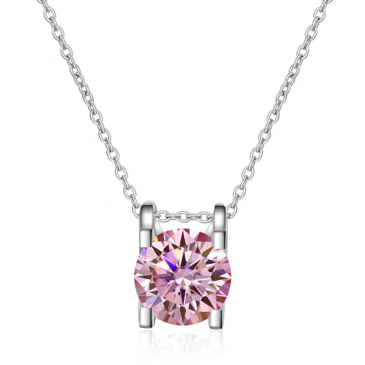 Pink Moissanite necklace for women
