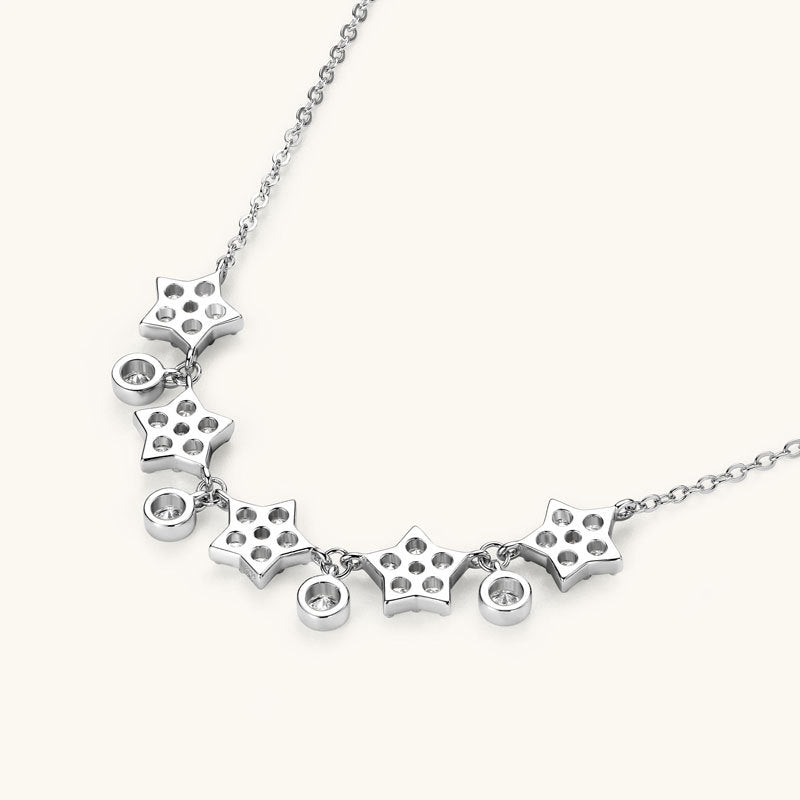 Dainty Moissanite Star & Dot Necklace

