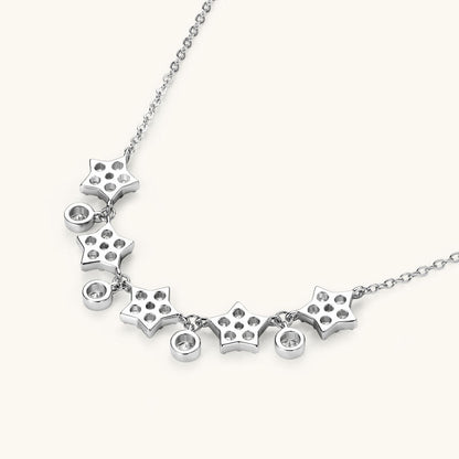 Dainty Moissanite Star & Dot Necklace

