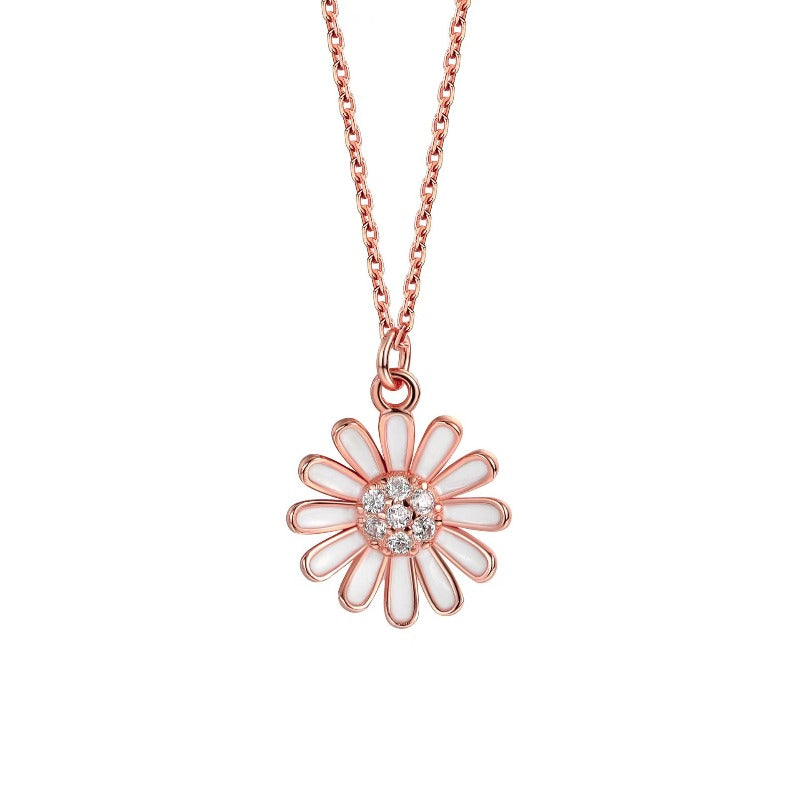 pandora pave daisy flower necklace