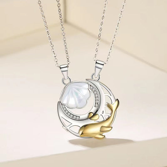 silver whale necklace