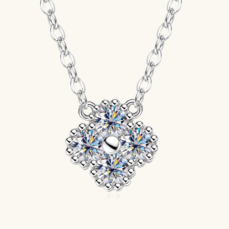 moissanite halo necklace