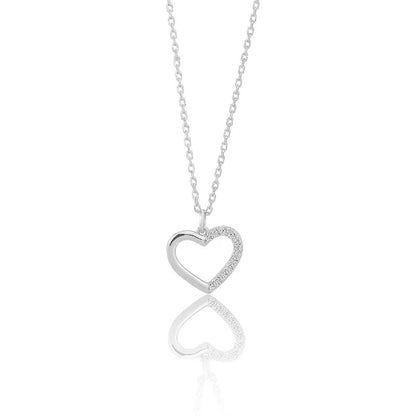 heart necklace silver jewelry