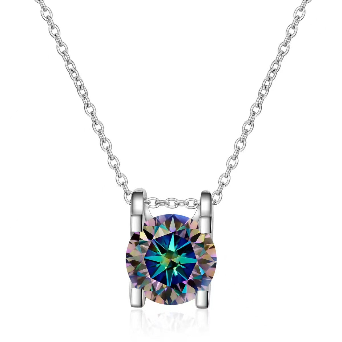 Colorful Moissanite necklace for women