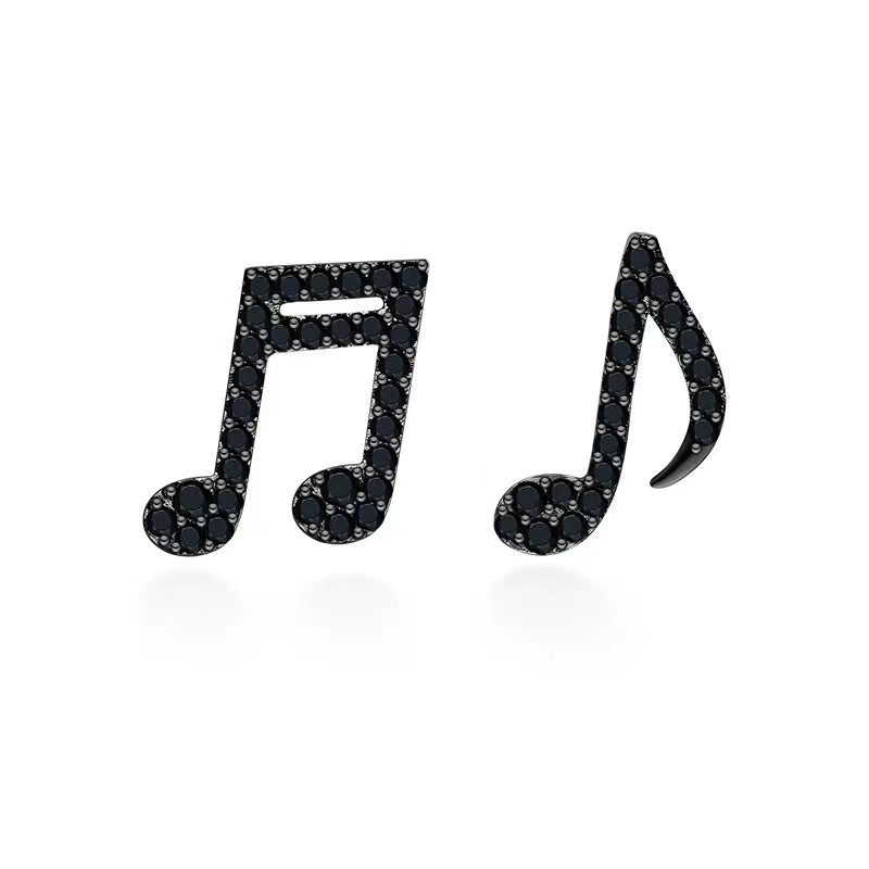 music note stud earrings