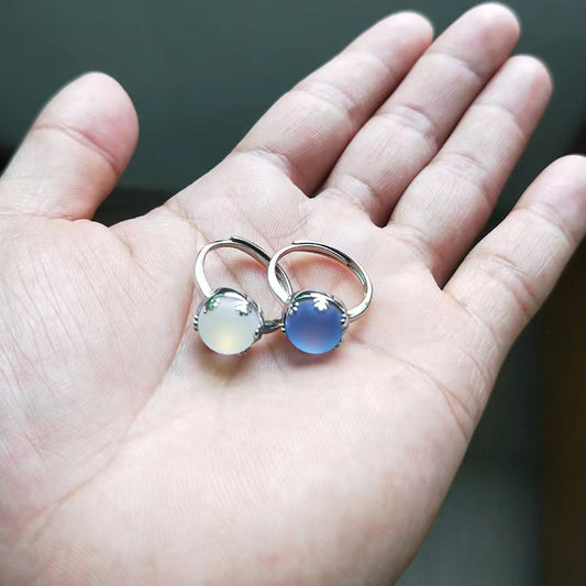 moon stones rings silver