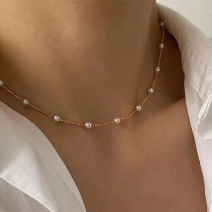 mini pearl necklace choker