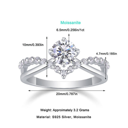 20mm Wide Moissanite Crown Ring

