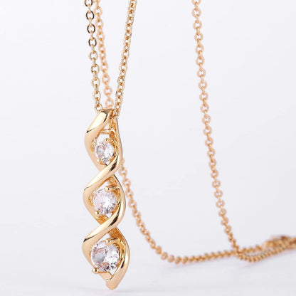 Three-Stone Swirl Pendant Necklace