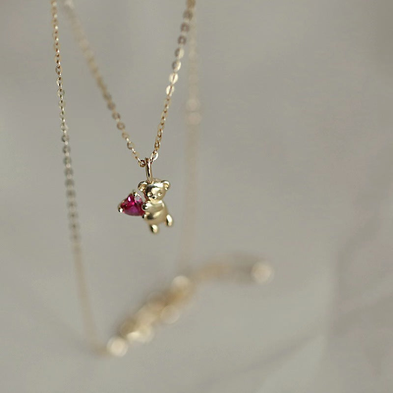 ruby heart miffy necklace