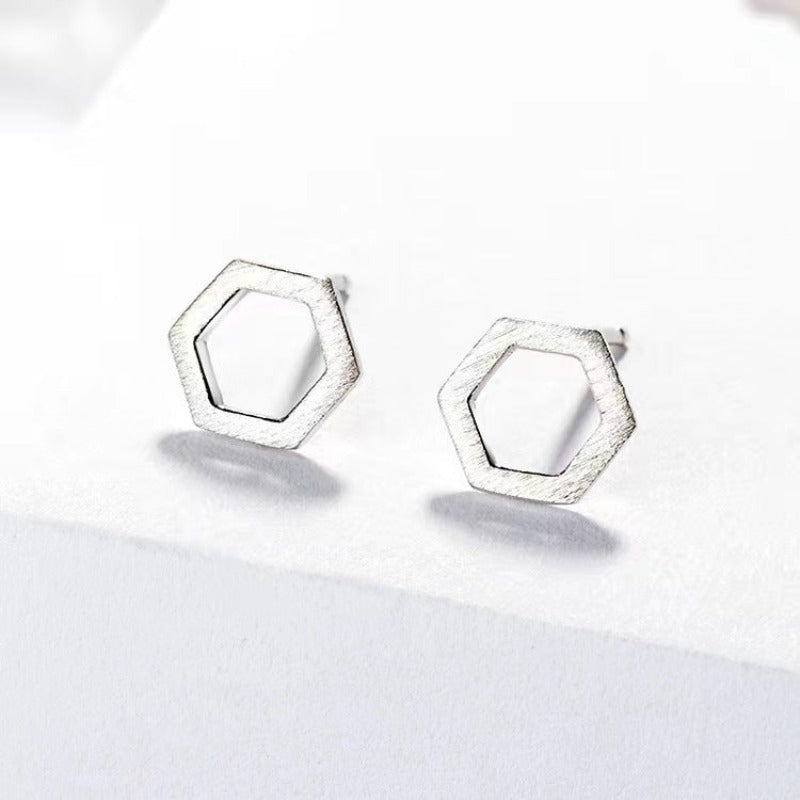 hexagon stud earrings
