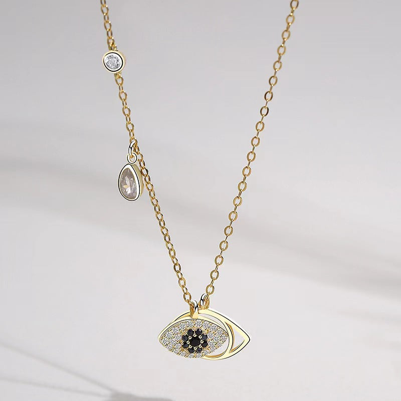 swarovski symbolic evil eye necklace plated 18k gold for women