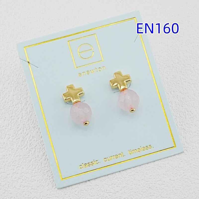 enewton cross pink crystal earrings
