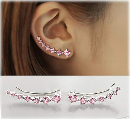Zircon Ear Climber Earrings