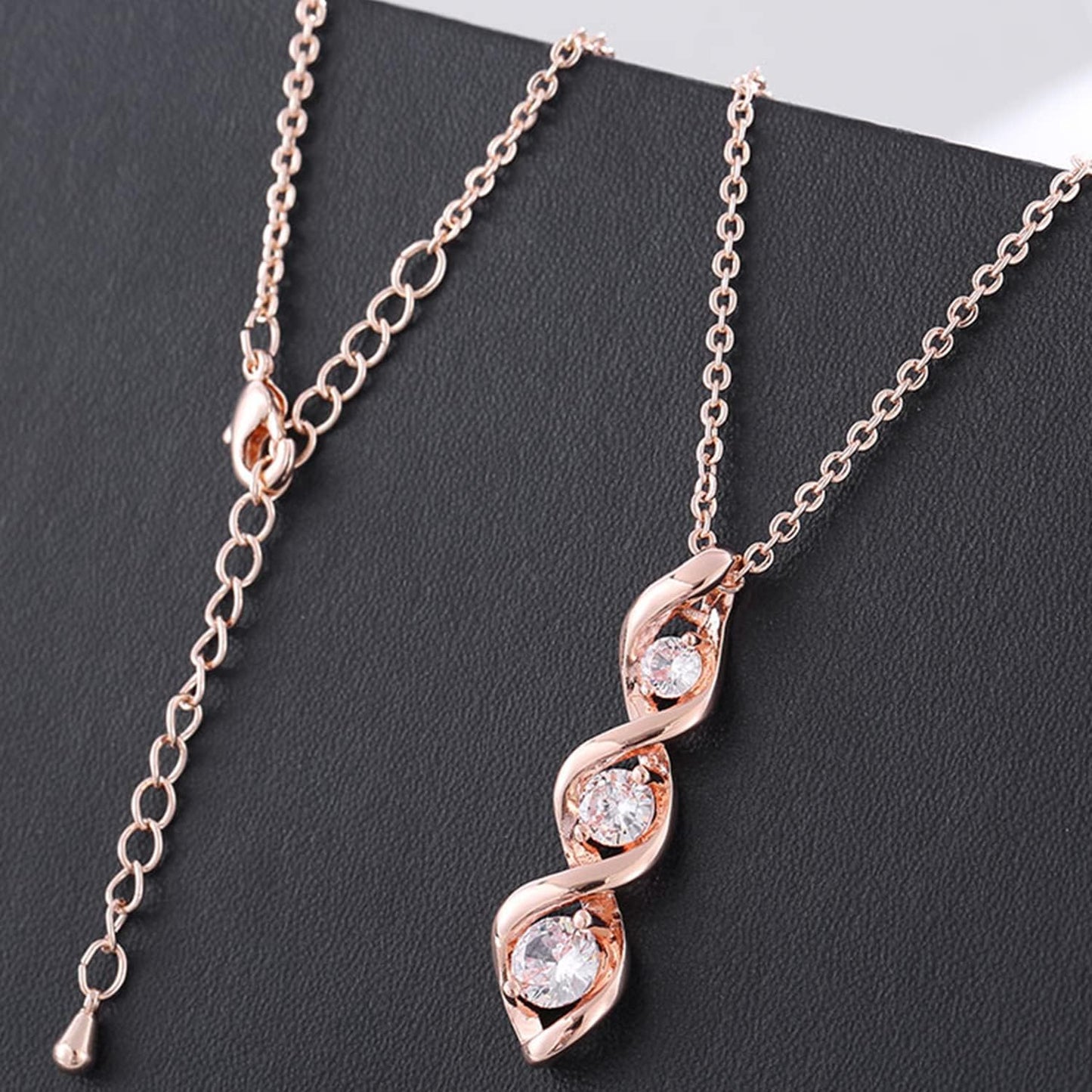 Three-Stone Swirl Pendant Necklace
