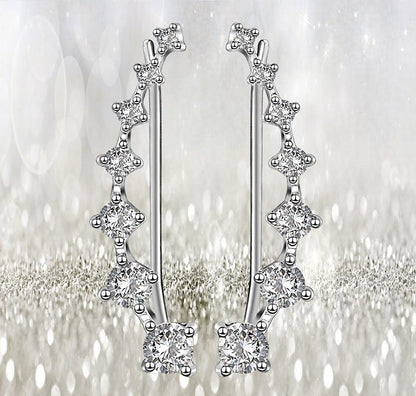 Zircon Ear Climber Earrings
