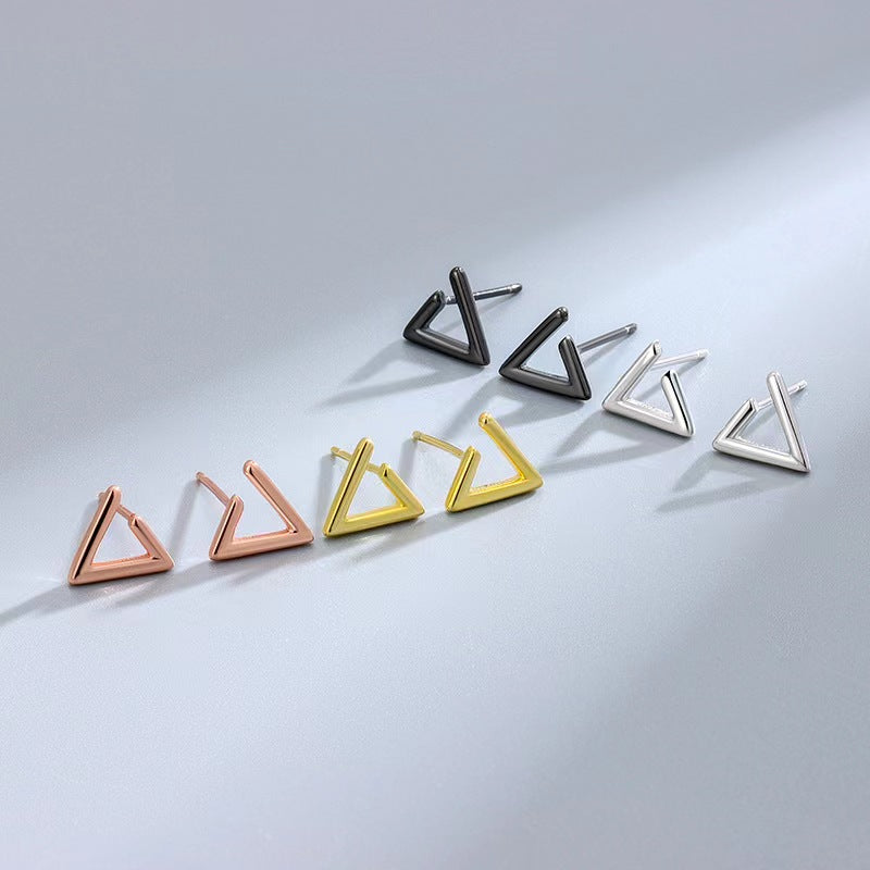 triangle stud sterling silver