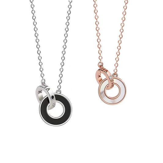 interlocking circle roman number necklace