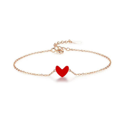 Red Heart Chains Bracelet