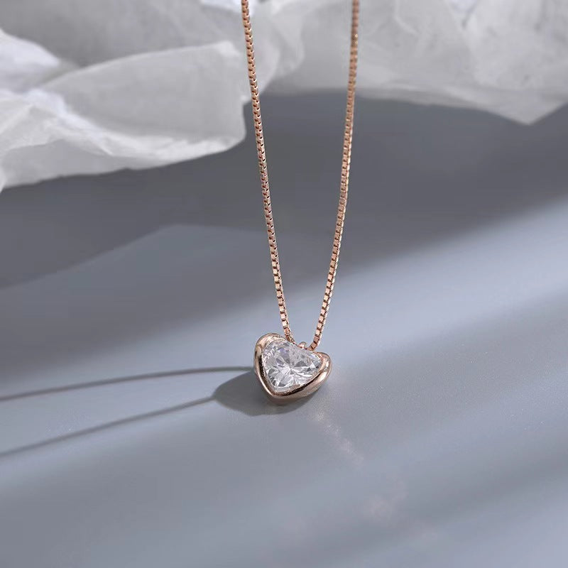 single diamond necklace silver