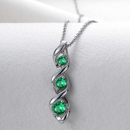 Three-Stone Swirl Pendant Necklace