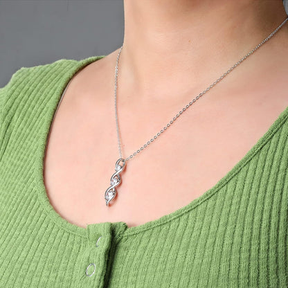 Three-Stone Swirl Pendant Necklace