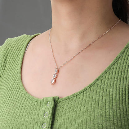 Three-Stone Swirl Pendant Necklace