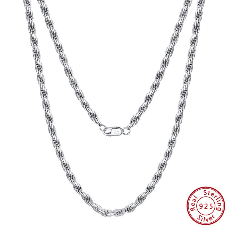 1.7mm rope silver chain silver 18 silver rope chain