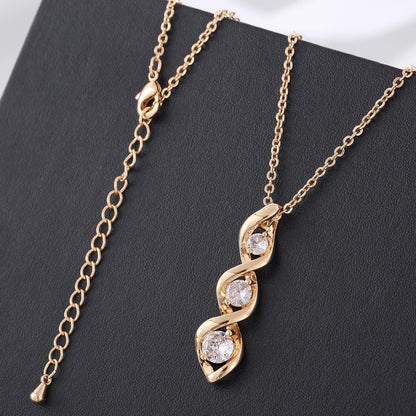 Three-Stone Swirl Pendant Necklace