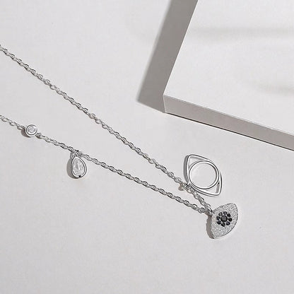 swarovski symbolic evil eye necklace silver