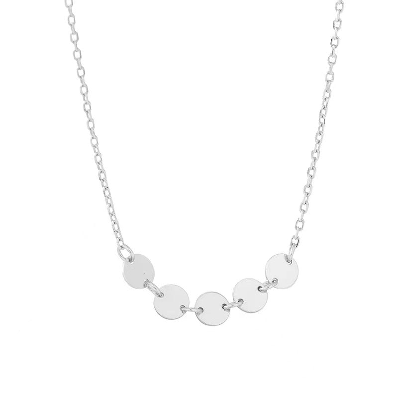 5 disc necklace silver 