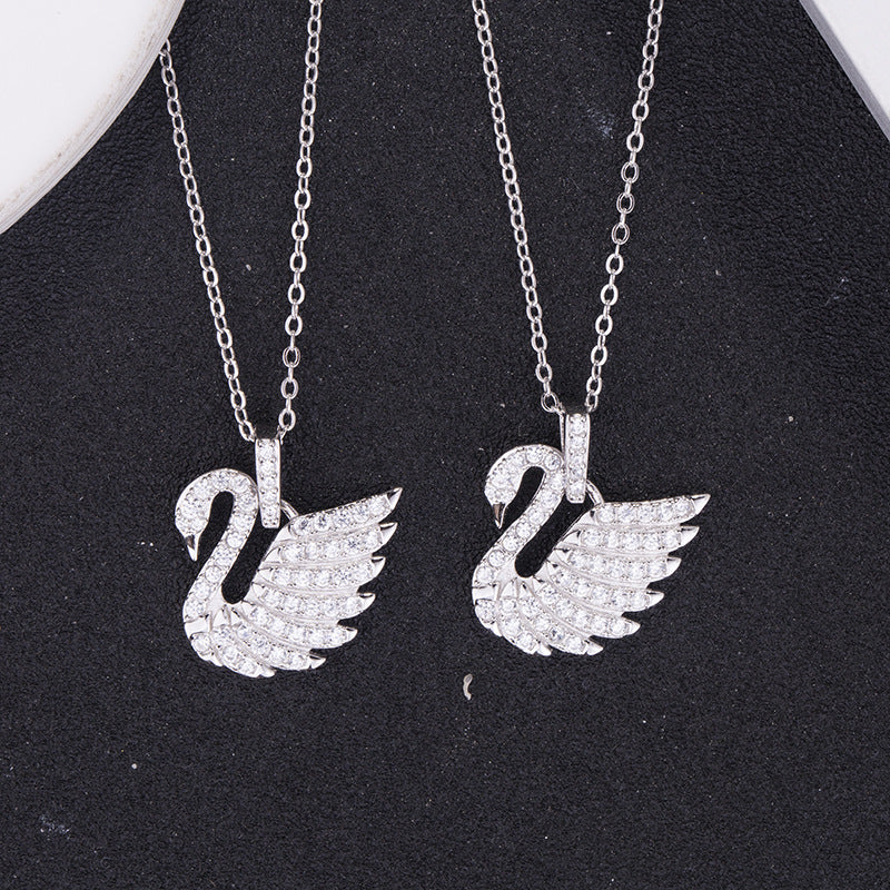	 swarovski swan necklace silver