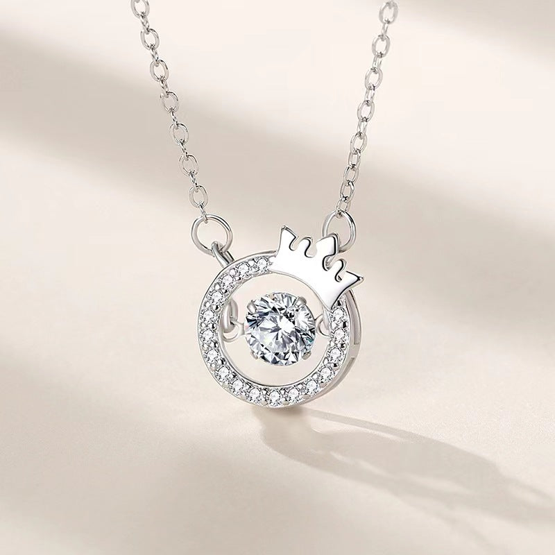Sparking dance round necklace silver jewelry