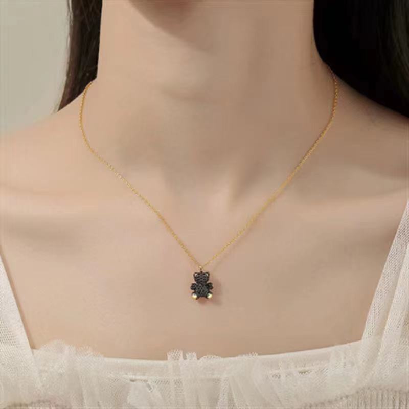 black diamond miffy necklace for women