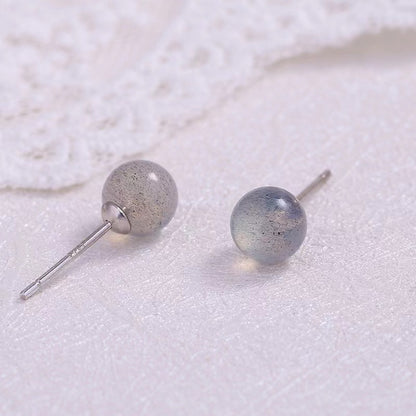 moonstone stud earrings silver